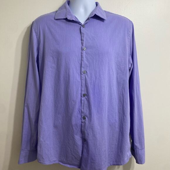 Alfani Purple‎ Dress Shirt Classic Collar Lightweight - Picture 1 of 6